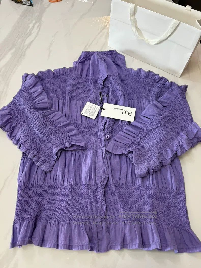Issey Miyake Issey Miyake Pleated Casual Long-sleeve Top Size S / US 4 / IT 40 - 2 Thumbnail