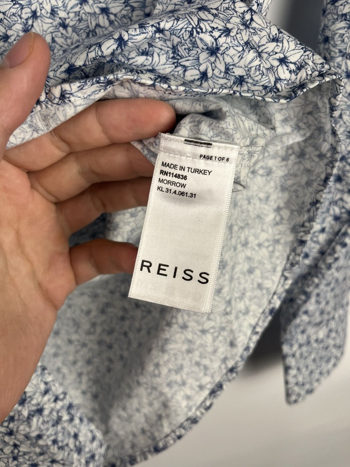 Reiss Reiss Luxury Floral Cotton Long Sleeve Shirt Button Up Size US M / EU 48-50 / 2 - 8 Thumbnail