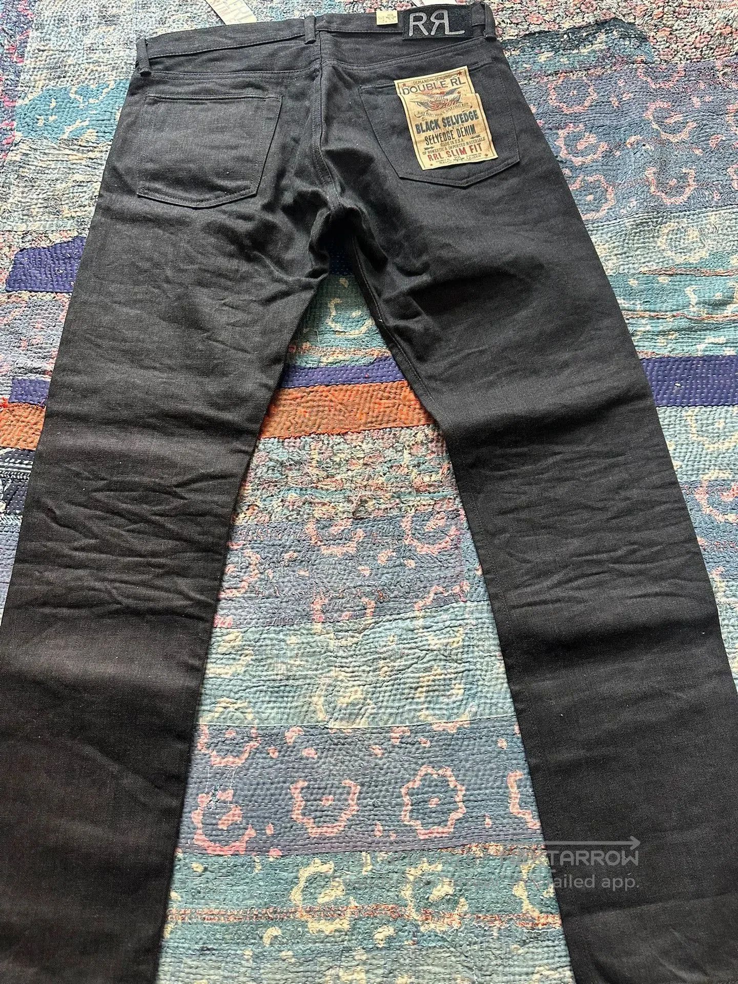 RRL Ralph Lauren rrl vintage distressed black denim pants. Size US 34 / EU 50 - 2 Thumbnail