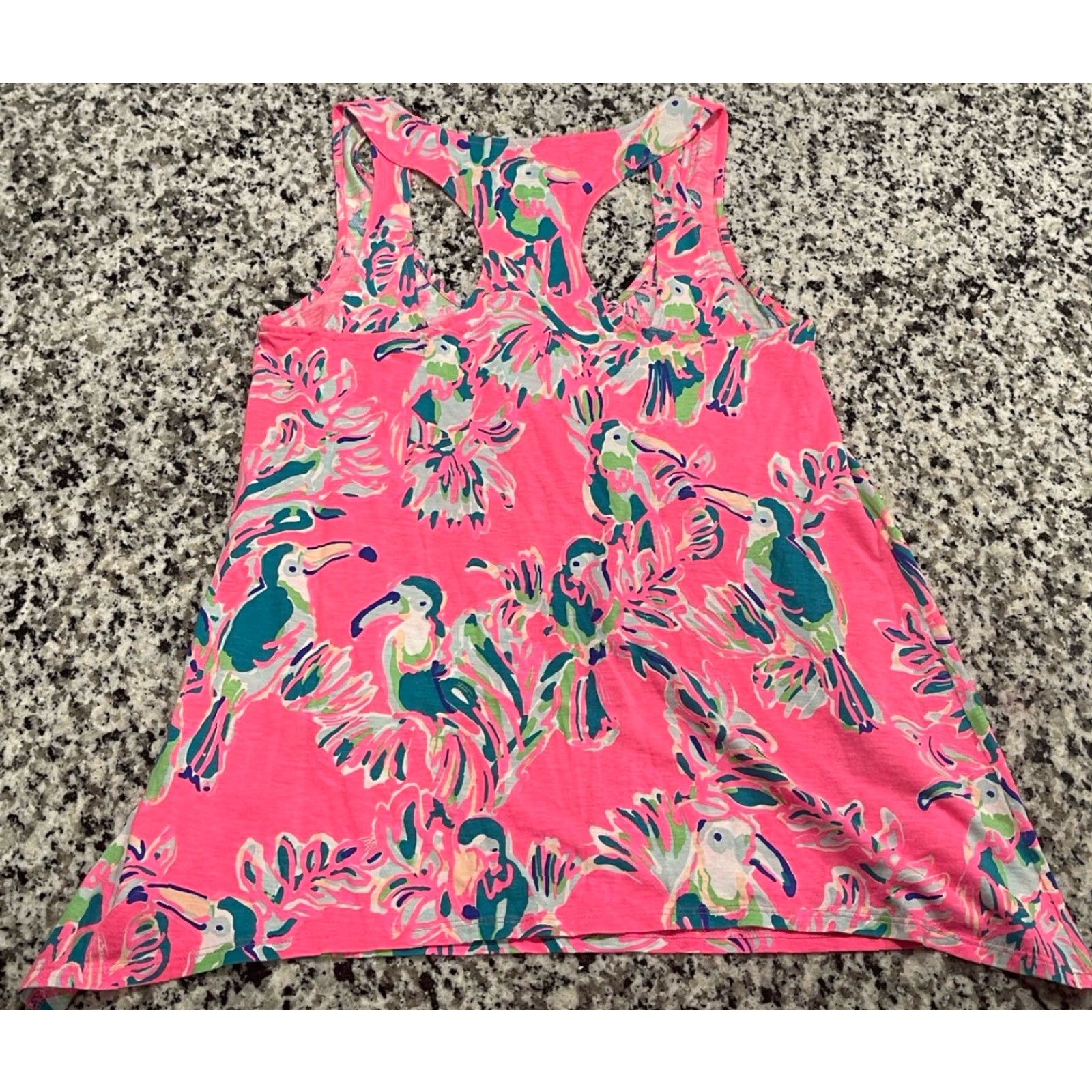 Lilly Pulitzer Lilly Pulitzer Tank Pink Toucan Animal Print Cotton Knit XS Women's Size XS / US 0-2 / IT 36-38 - 6 Thumbnail