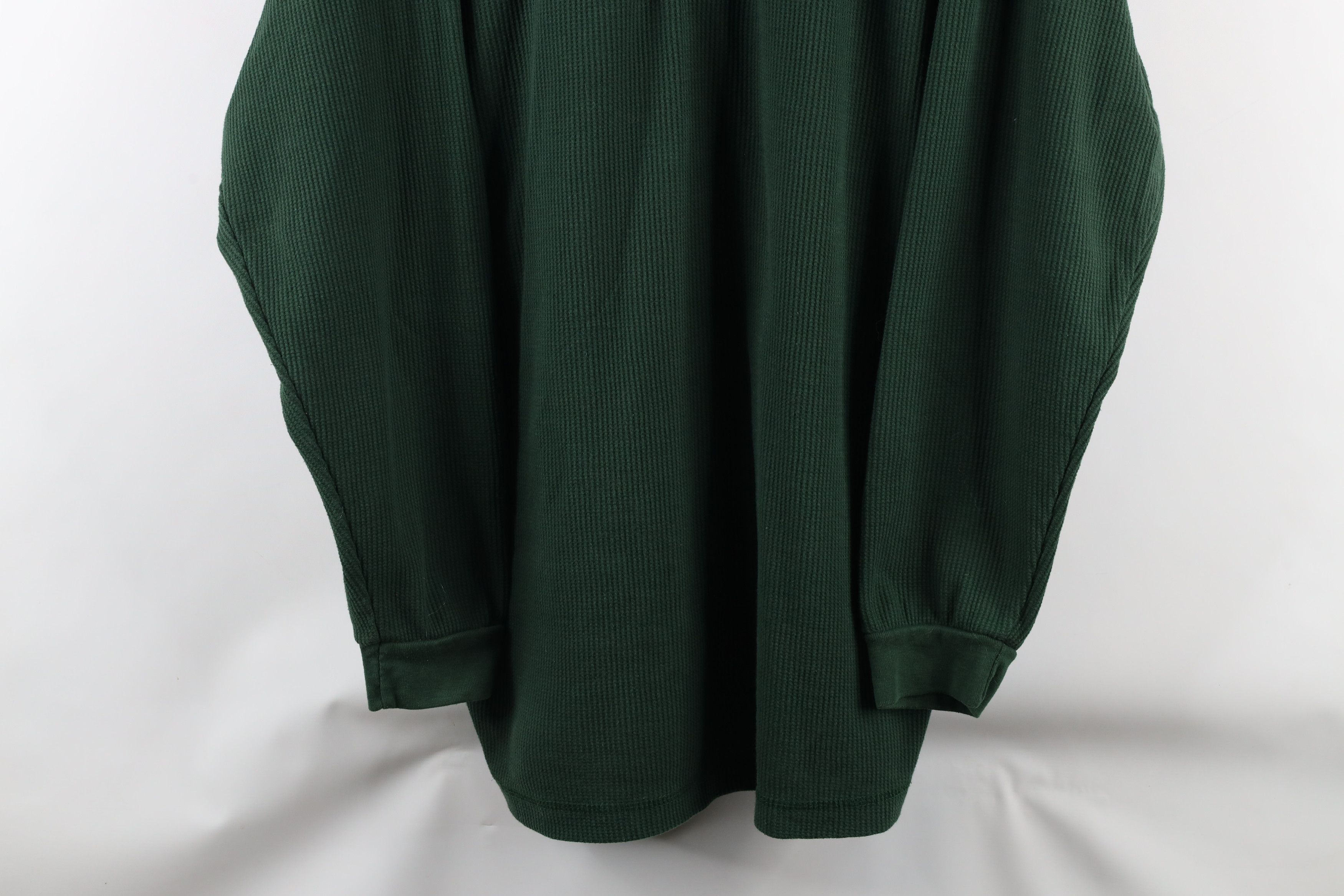 Vintage Vintage 90s Streetwear Waffle Knit Henley T-Shirt Green Size US XXL / EU 58 / 5 - 3 Thumbnail