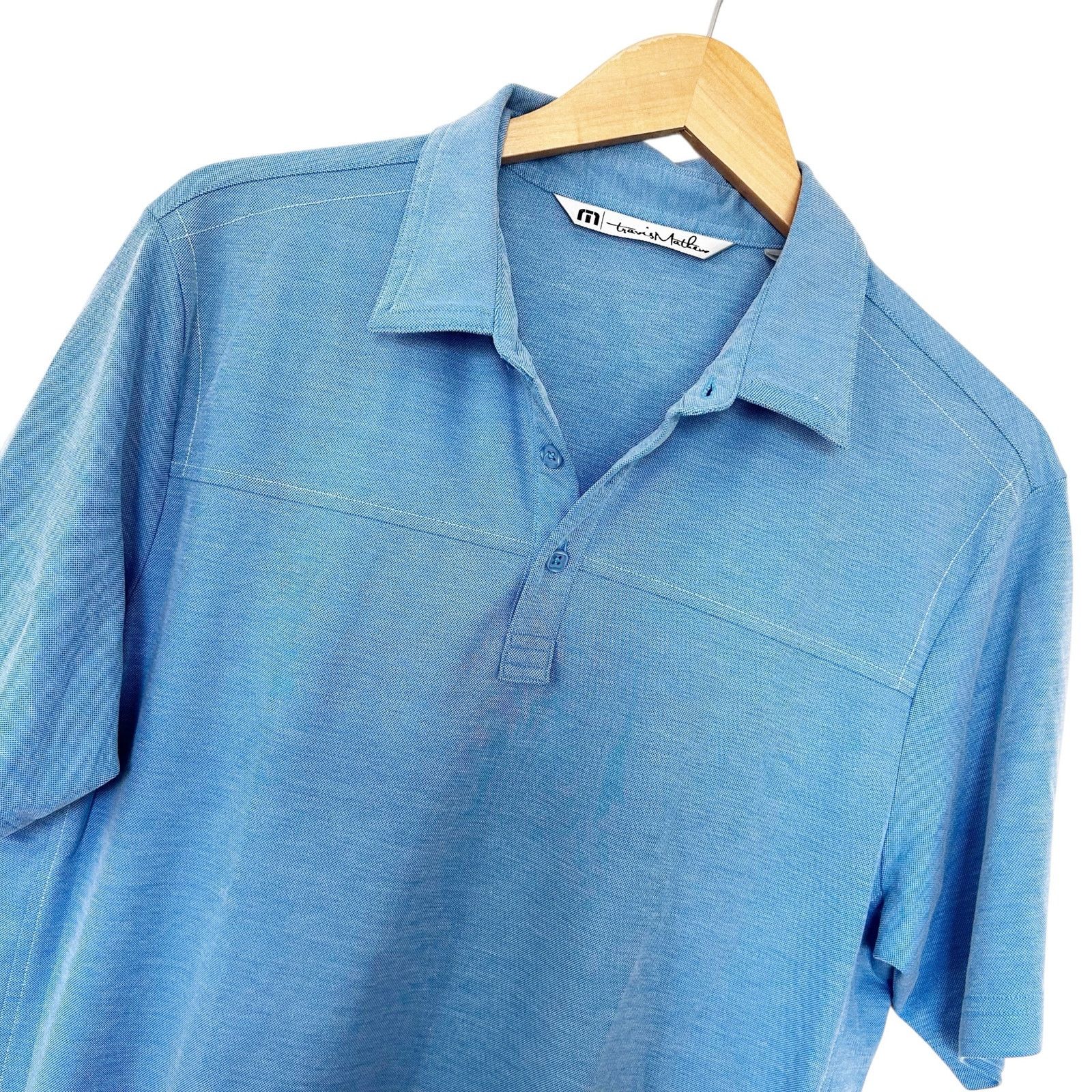 TravisMathew Travis Mathew Blue Short Sleeve Golf Polo Sz M Size US M / EU 48-50 / 2 - 1 Thumbnail