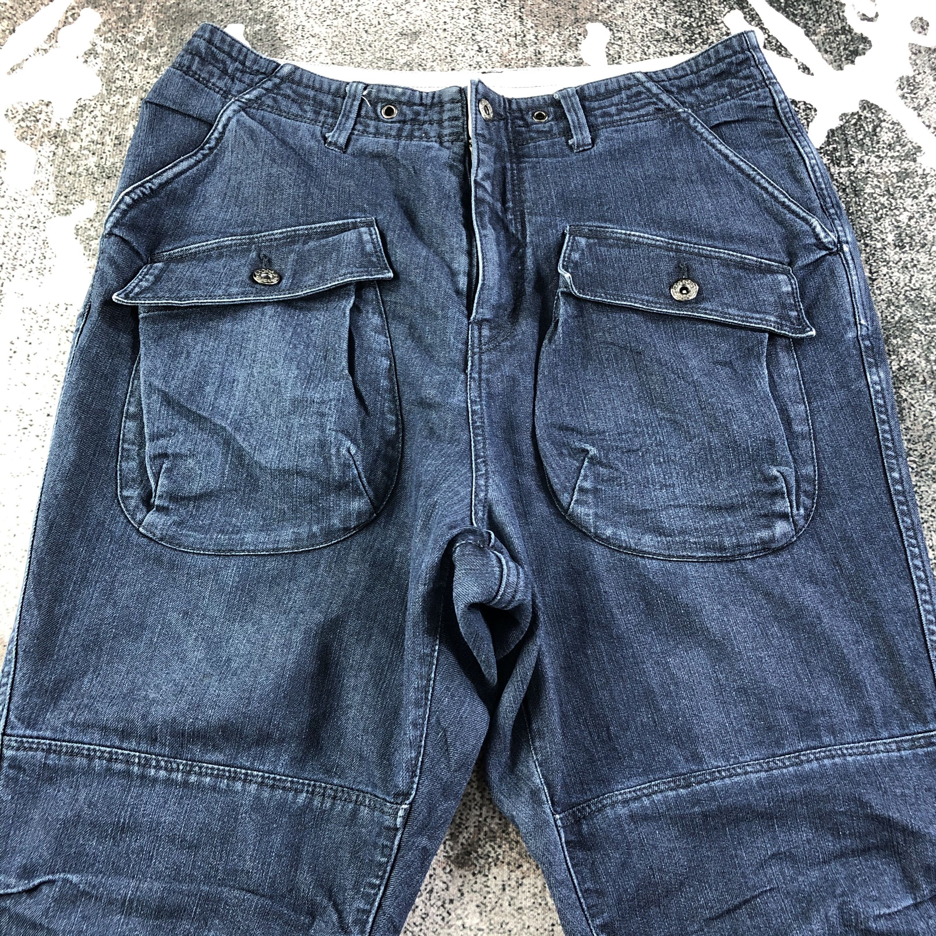 Japanese Brand Rage Blue Denim Double Pocket Baggy Denim KJ1563 Size US 32 / EU 48 - 3 Thumbnail