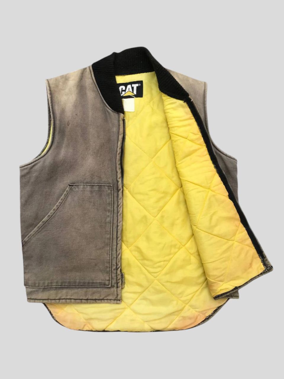 Caterpillar Sunfaded Vintage Caterpillar Duck Canvas Quilted Lined Vest Size US M / EU 48-50 / 2 - 4 Thumbnail