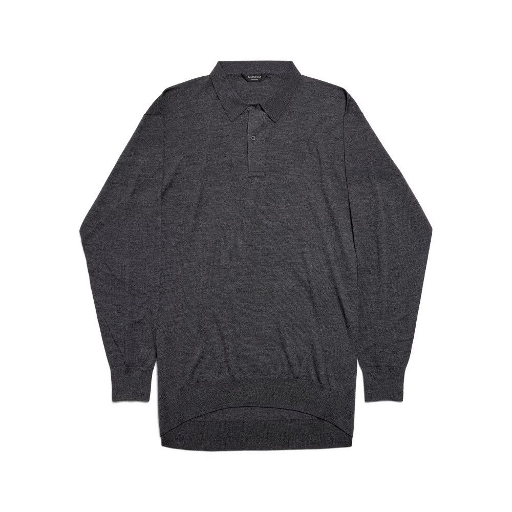 Balenciaga o1srvl11e0426 Polo Knit Shirt in Black Size US XL / EU 56 / 4 - 1 Thumbnail