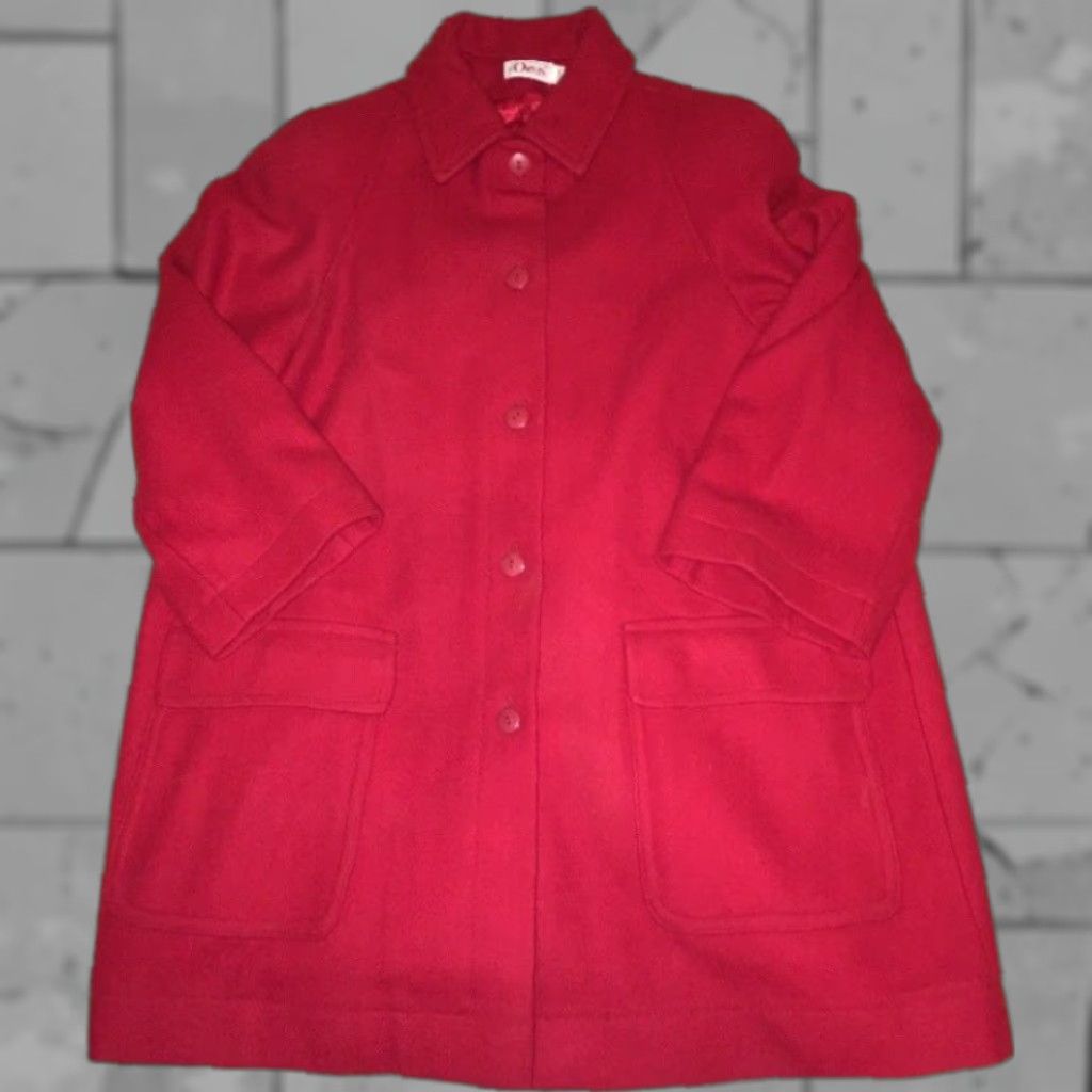 Orvis VINTAGE Orvis Womens Long Red Peacoat Coat Size 16 MADE IN USA Trench Style Size XXL / US 16-18 / IT 52-54 - 1 Thumbnail