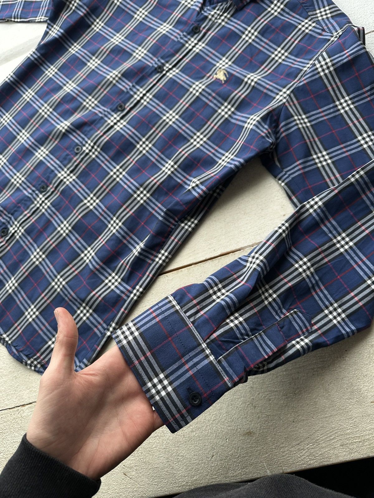 Other 🚨 BURBERRY LUXURY MEN SHIRT WITH LOGO NOVA CHECK BLUE Size US L / EU 52-54 / 3 - 10 Thumbnail