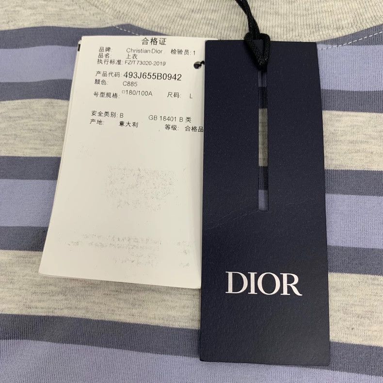 Dior Dior Striped Dog Embroidery Cotton TShirt-2506 Size L / US 10 / IT 46 - 6 Thumbnail