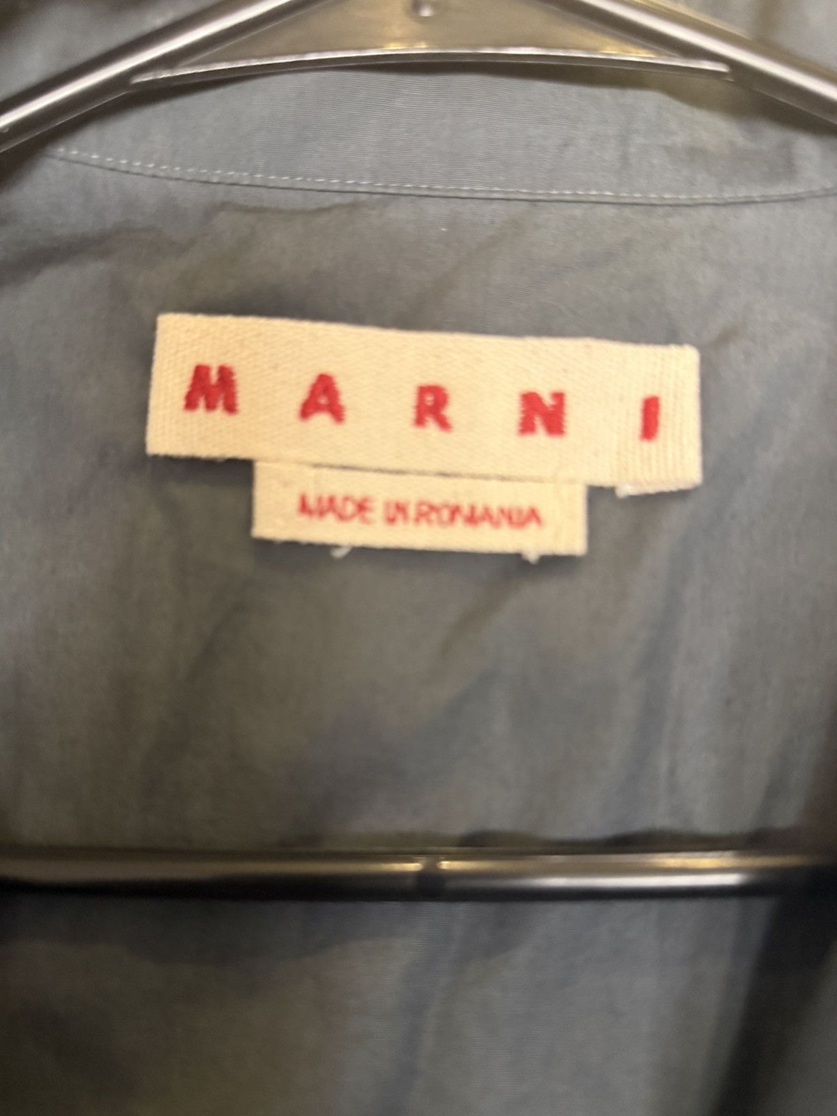 Marni MARNI Convertible collar logo print- Cotton Poplin Shirt Size US L / EU 52-54 / 3 - 4 Thumbnail