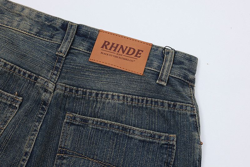 Jean High street retro washed distressed wide-leg jeans for men Size US 32 / EU 48 - 6 Thumbnail