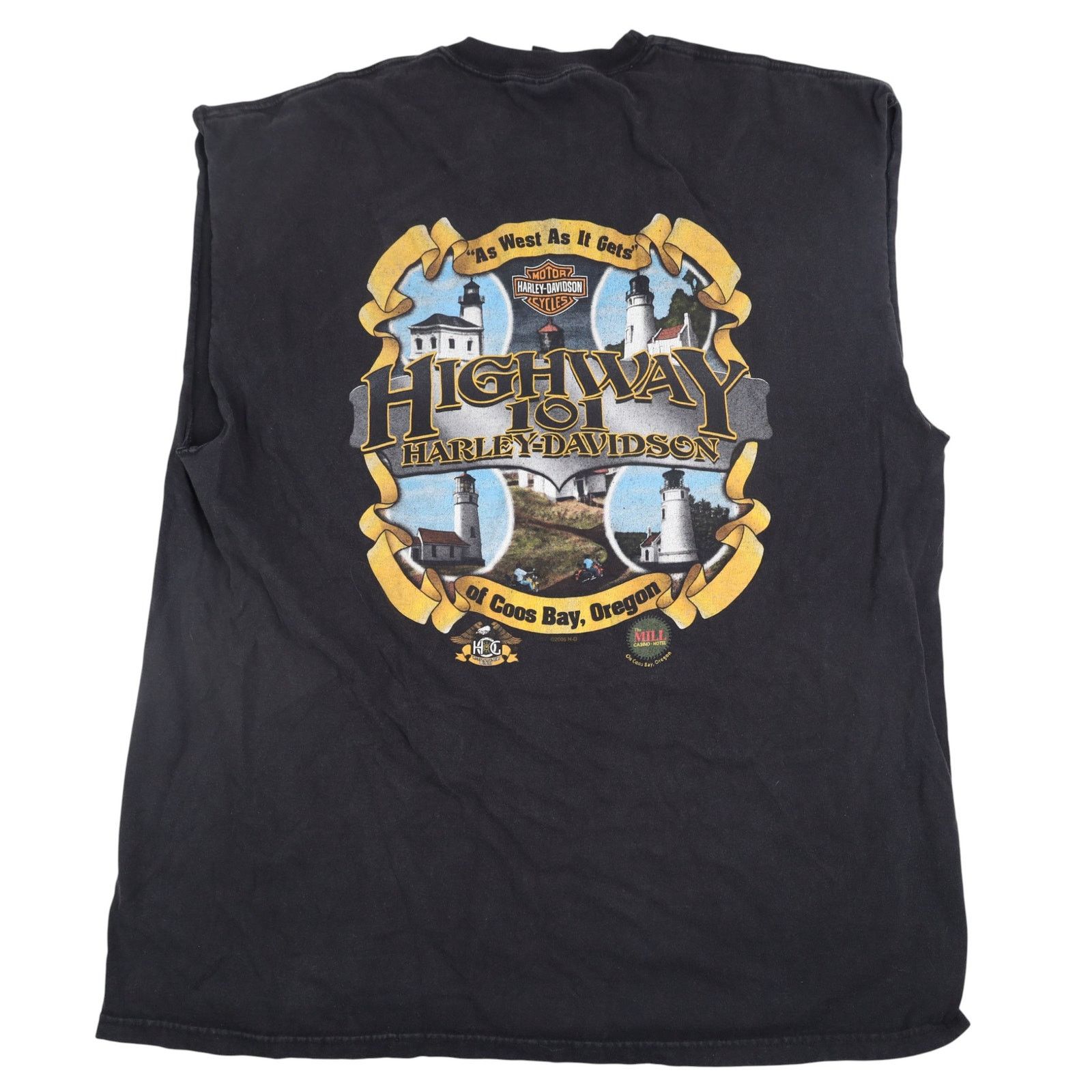 Harley Davidson × Vintage VTG Y2k Harley Davidson 6th Annual Lighthouse Run Muscle T Size US XL / EU 56 / 4 - 9 Thumbnail