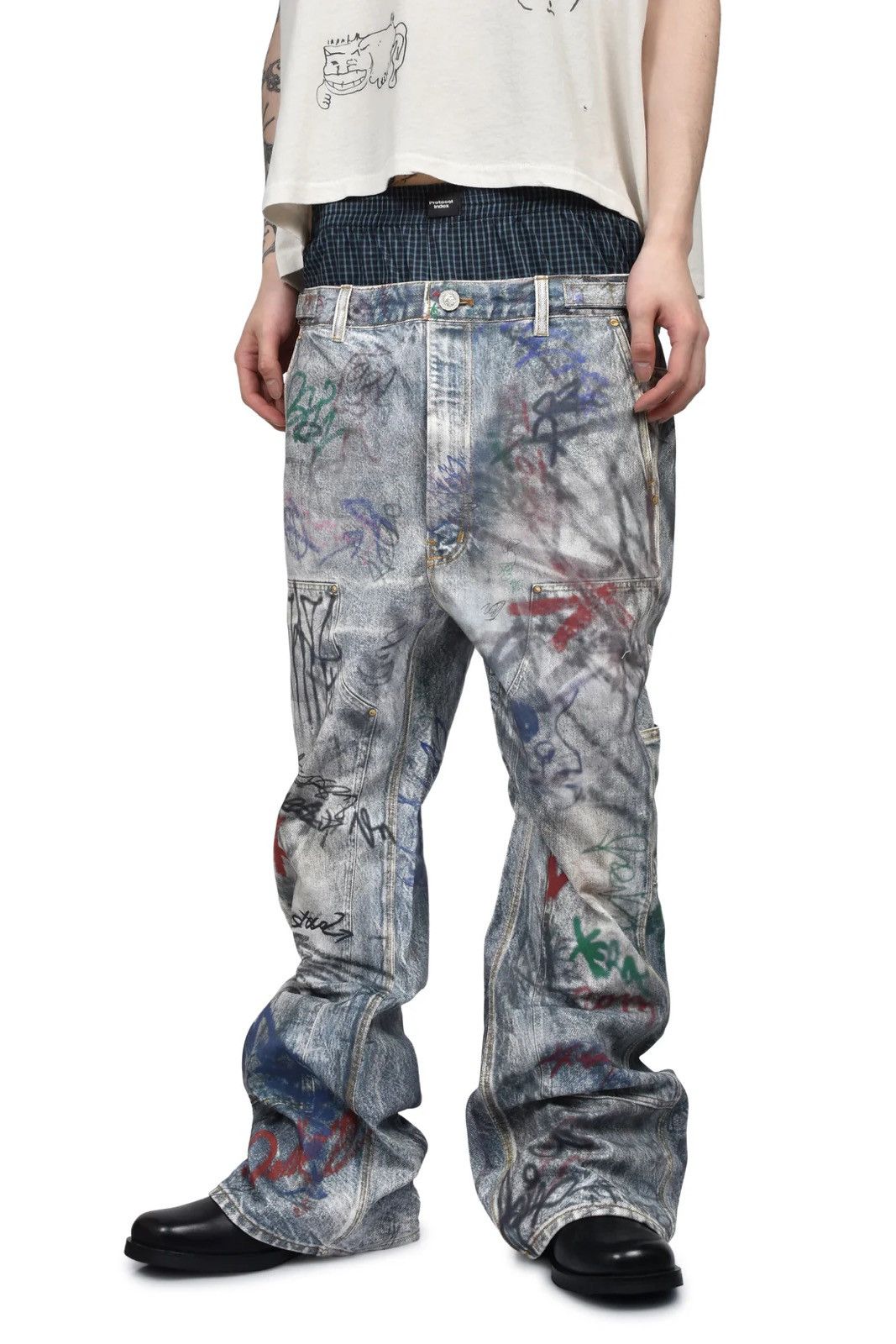 PROJECT G/R Protocol Index GRAFFITI LAYERED PANTS PROJECT GR Size US 32 / EU 48 - 8 Thumbnail
