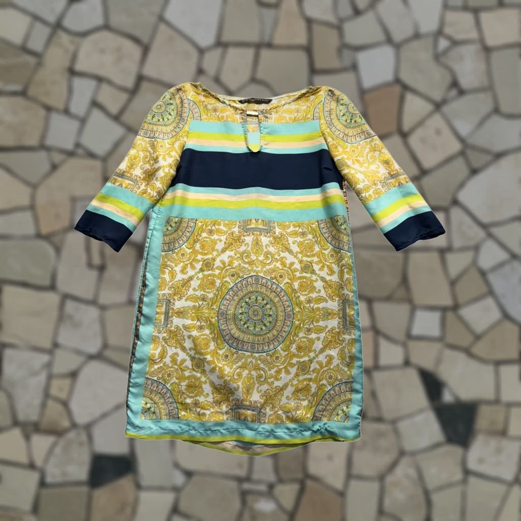 Zara Zara l NWOT Retro Paisley Long Sleeve Mini Dress XS | Grailed