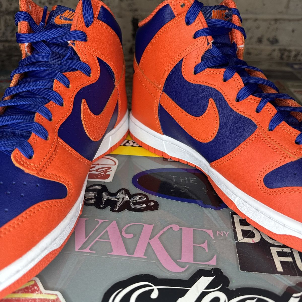 Nike Nike Dunk High Retro Knicks Size 10 Orange Deep Royal DS Size US 10 / EU 43 - 7 Thumbnail