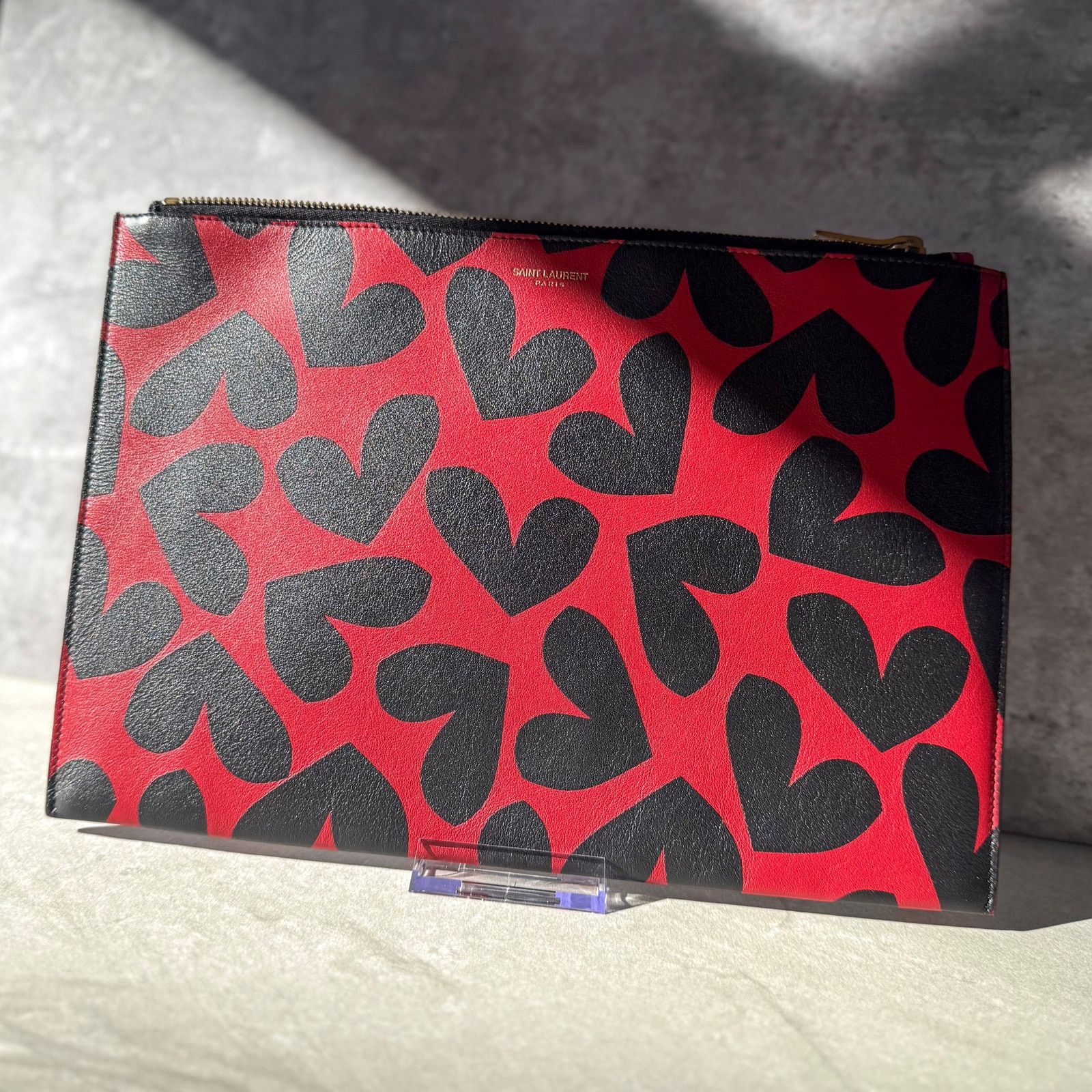 Saint Laurent Paris Saint Laurent Heart Print Clutch Size ONE SIZE - 6 Thumbnail