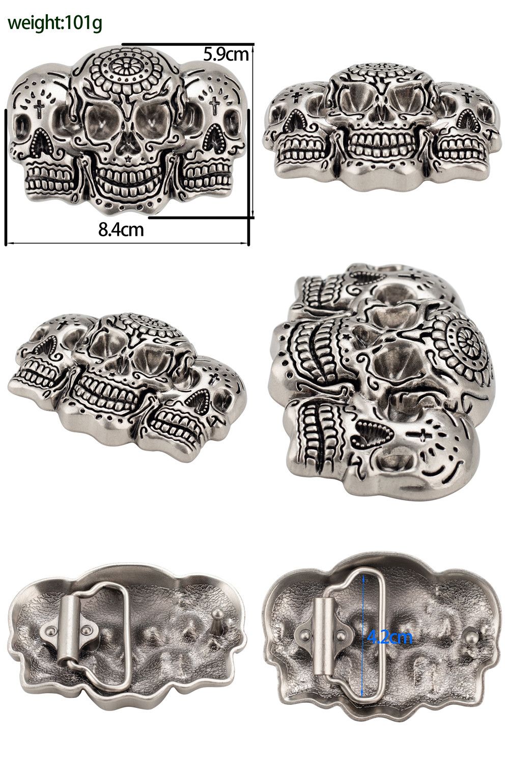 Designer Skull Future Vintage Belt Riveted Belts Menswear Accessories Size ONE SIZE - 5 Thumbnail