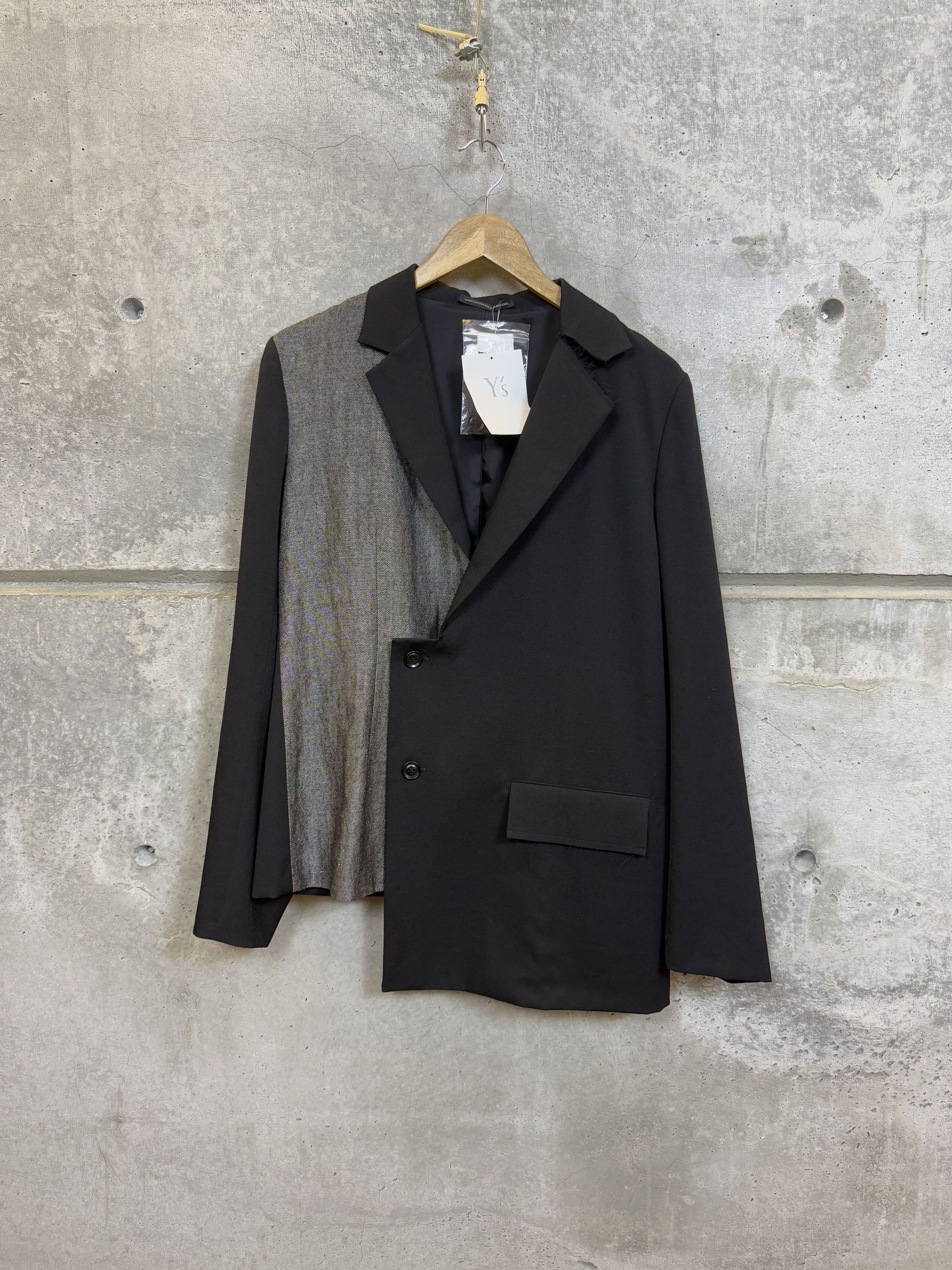 Yohji Yamamoto $1165 NWT Yohji Yamamoto Y's Gabardine Asymmetric Jacket Size US M / EU 48-50 / 2 - 14 Thumbnail
