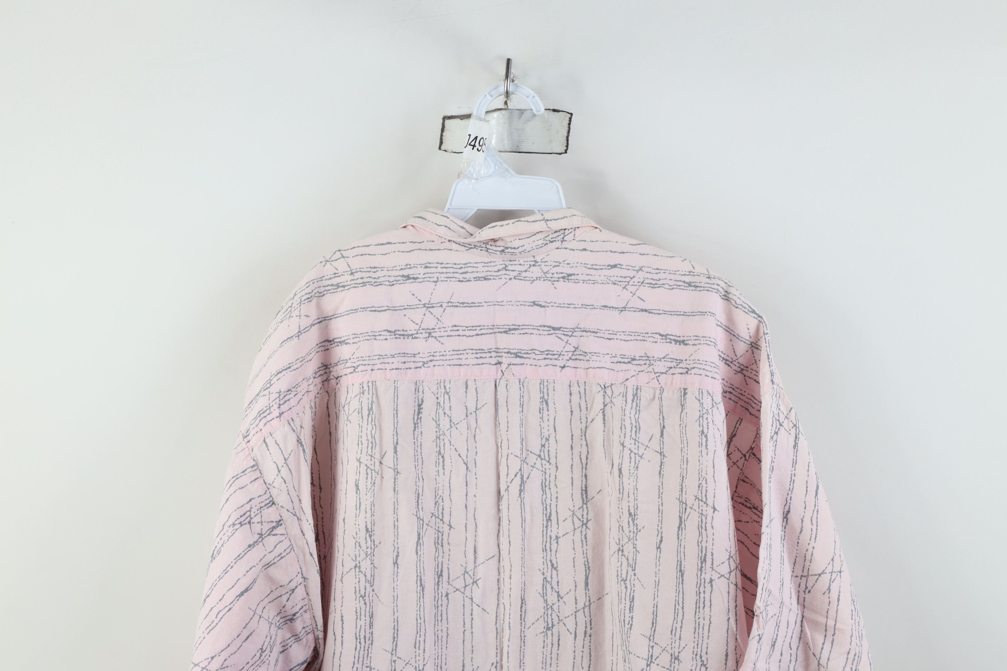 Vintage Vintage 90s Streetwear Abstract Surf Button Shirt Pink USA Size US L / EU 52-54 / 3 - 13 Thumbnail