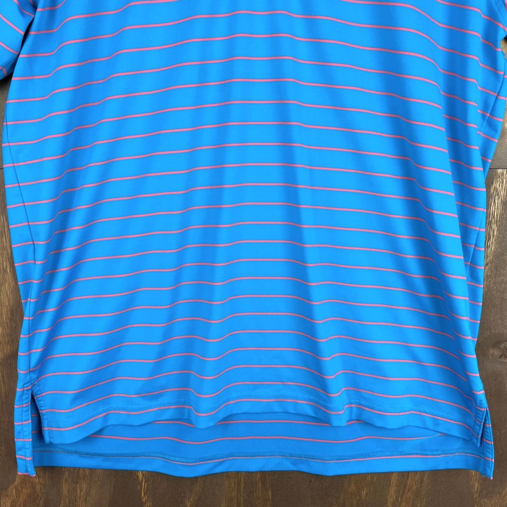 Peter Millar Peter Millar Blue Pink Stripe E4 Performance Stretch Short Sleeve Polo - Men’s Size US L / EU 52-54 / 3 - 4 Thumbnail