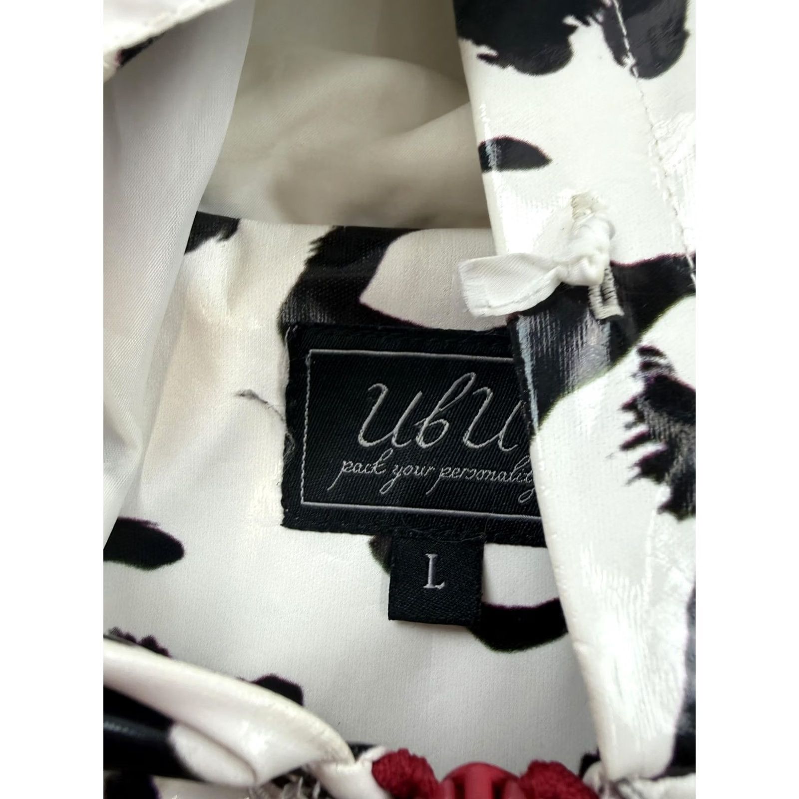 Fubu UbU Coat Womens Large White Leopard Print Hooded Rain Full Zip Jacket Lined Size L / US 10 / IT 46 - 3 Thumbnail