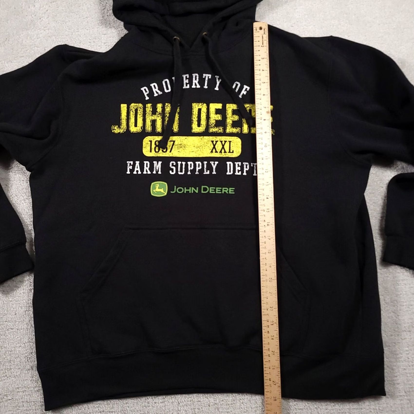 John Deere VINTAGE John Deere Hoodie Sweatshirt Mens XL Black Spell Out Deer Farm Outdoor Size US XL / EU 56 / 4 - 7 Thumbnail