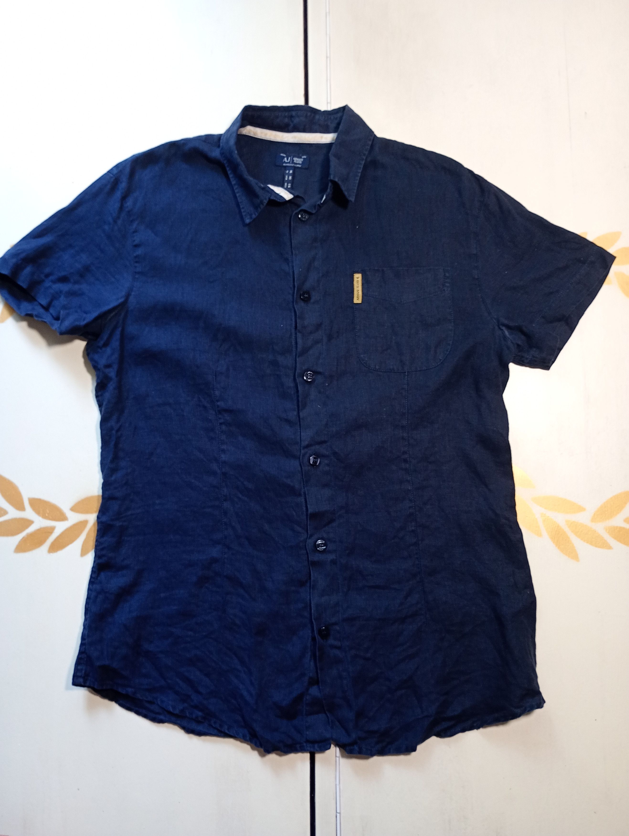 Armani Armani Jeans Linen Shirt Size US XL / EU 56 / 4 - 6 Thumbnail