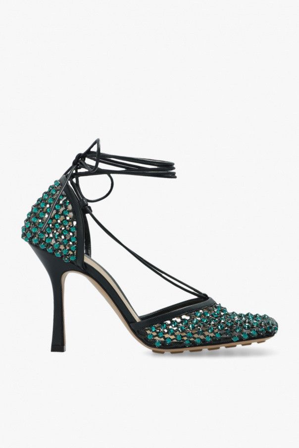 Bottega Veneta o1n1vont0924 Stretch Sandal Fabric Leather in Inkwell Size US 5 / IT 35 - 1 Thumbnail