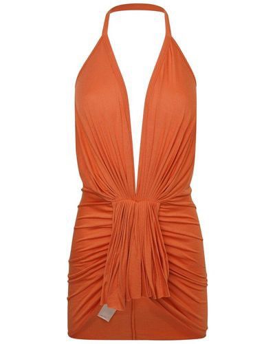 image of Rick Owens Women Sasha Halter Top in Orange (Size Medium)