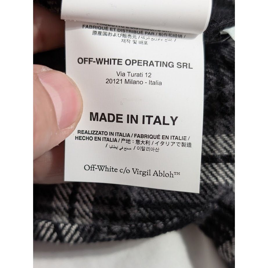 Off-White o1rshd1 Stencil Flannel Check Shirt in Black Size US S / EU 44-46 / 1 - 17 Thumbnail