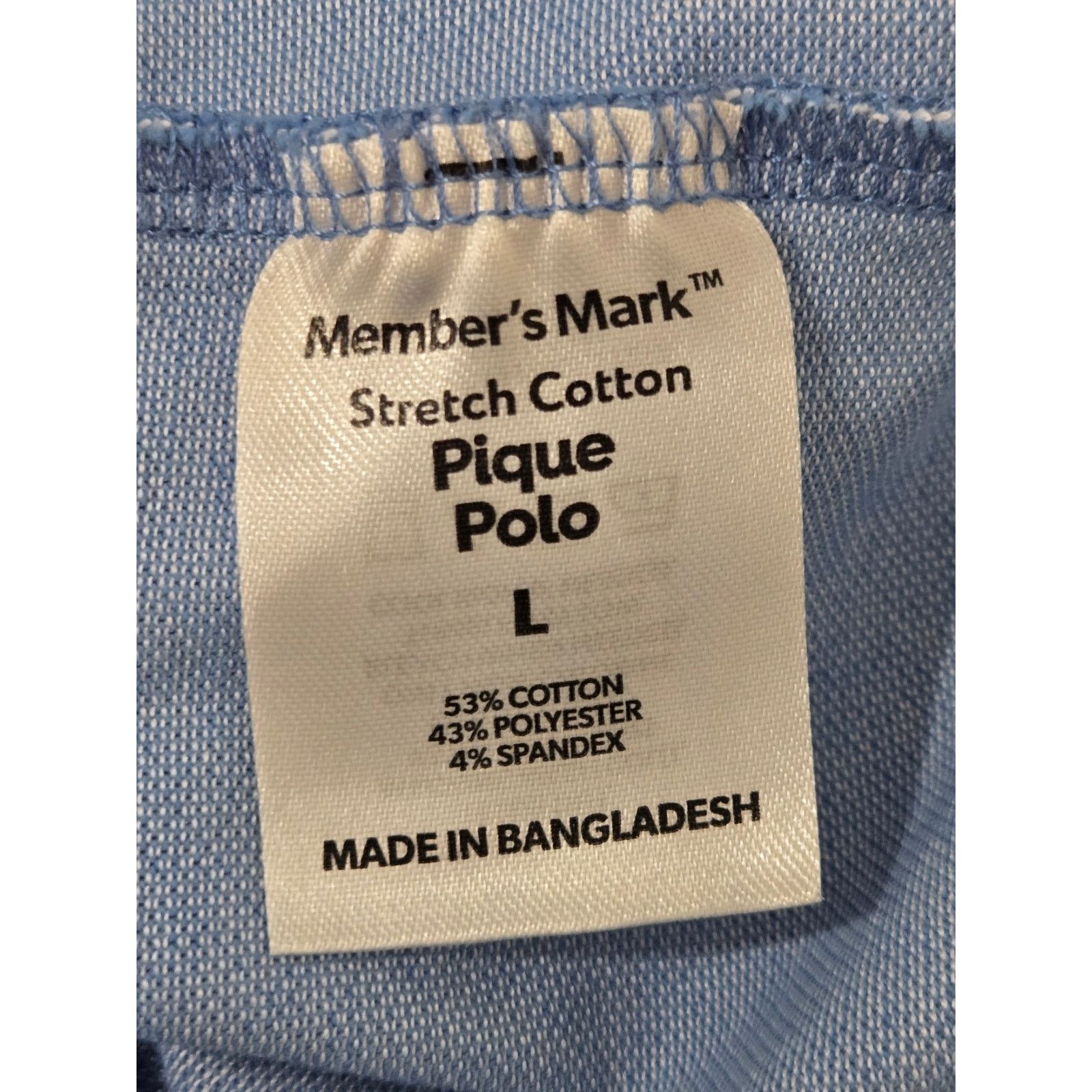 Other Member's Mark Blue Pique Polo Men's Shirt Large Lightweight Size US L / EU 52-54 / 3 - 4 Thumbnail