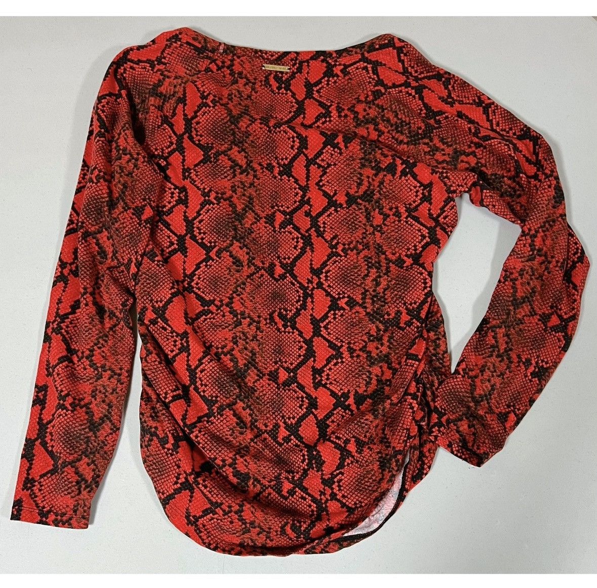 Michael Kors Michael Kors Red Snakeskin Print Shirt Top Blouse Size M ♥️✨ Size M / US 6-8 / IT 42-44 - 5 Thumbnail