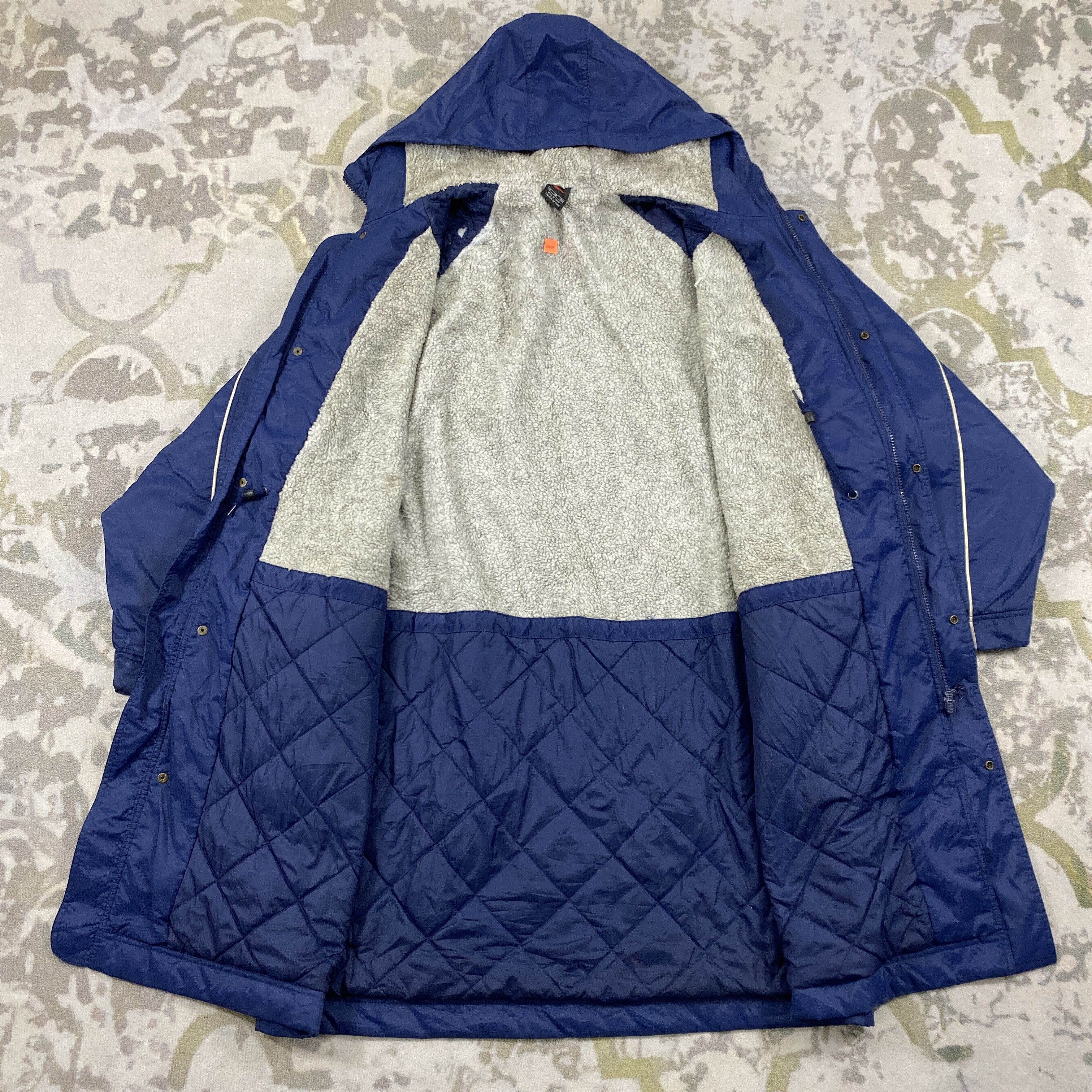 Nike Vintage 90s Nike Mini Swoosh Center Logo Long Jacket- J508 Size US XL / EU 56 / 4 - 3 Thumbnail