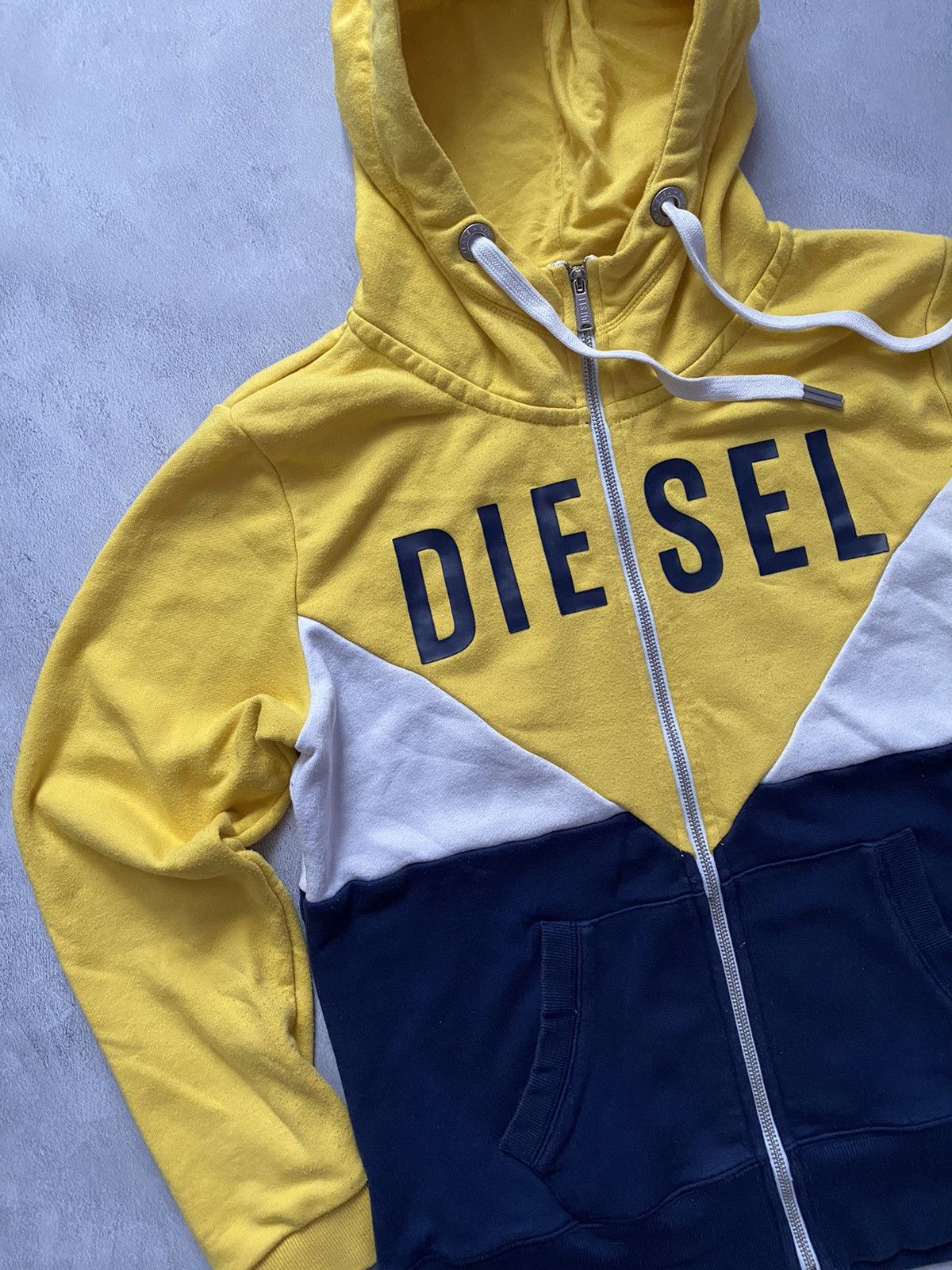 Diesel × Vintage Vintage Zip-Up Hoodie Diesel 90s Black-Yellow Y2K Big logo Size US XL / EU 56 / 4 - 3 Thumbnail