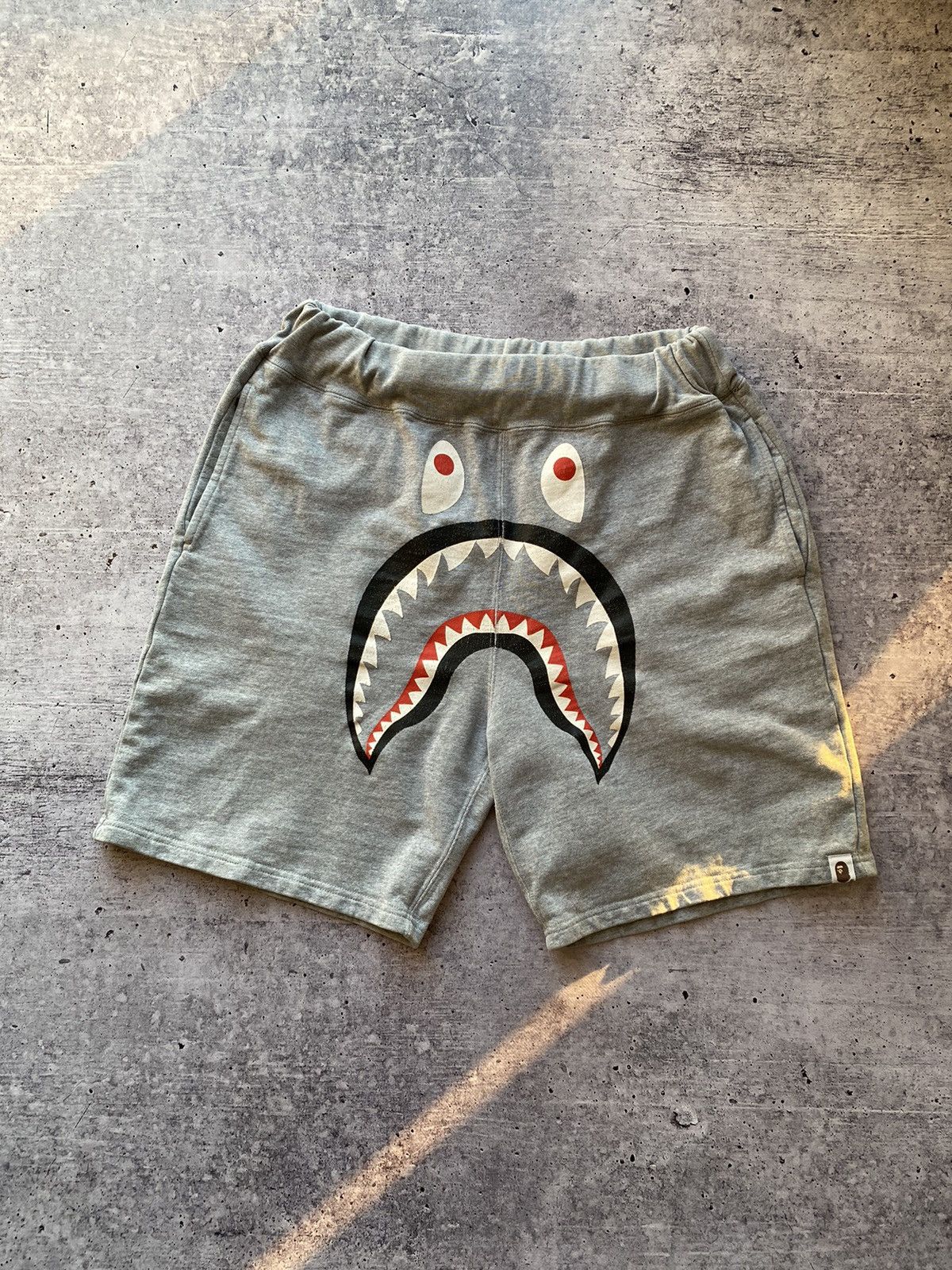 Bape Bape Shark Sweat Shorts Grey Large Size US 36 / EU 52 - 2 Thumbnail