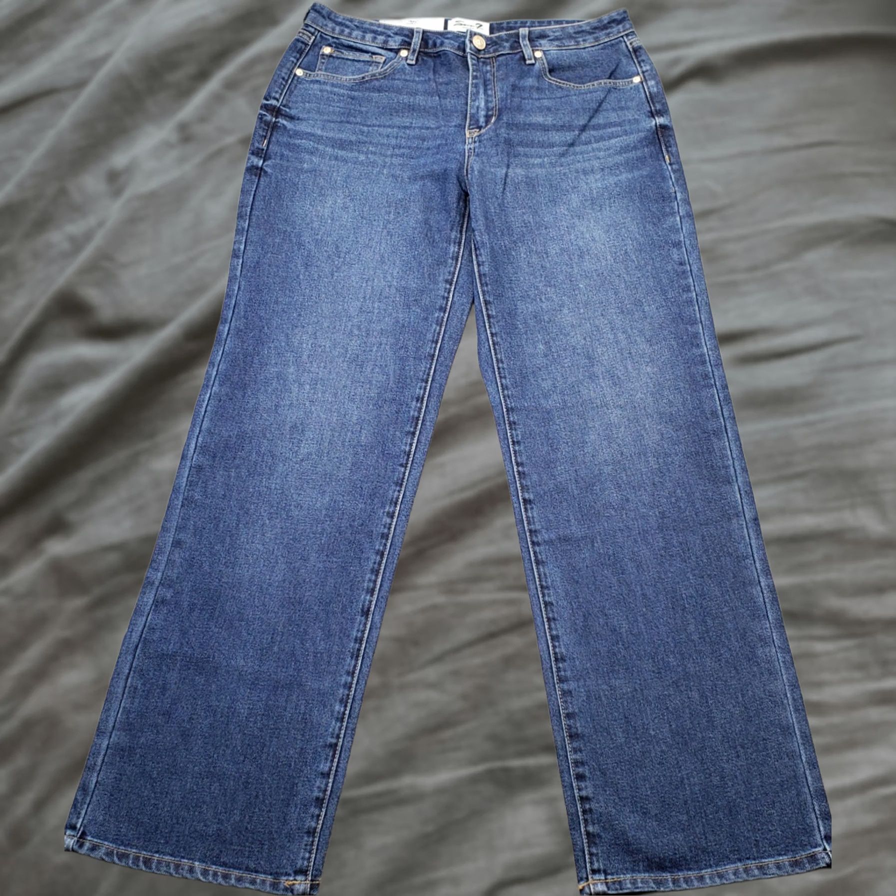Vintage Seven7 Jeans Womens 4 Blue Denim Fitted Waist Loose Straight High Rise MY10341DE Jeans Womens 4 Blue Denim High Rise Straight Jeans Size 27" / US 4 / IT 40 - 1 Thumbnail