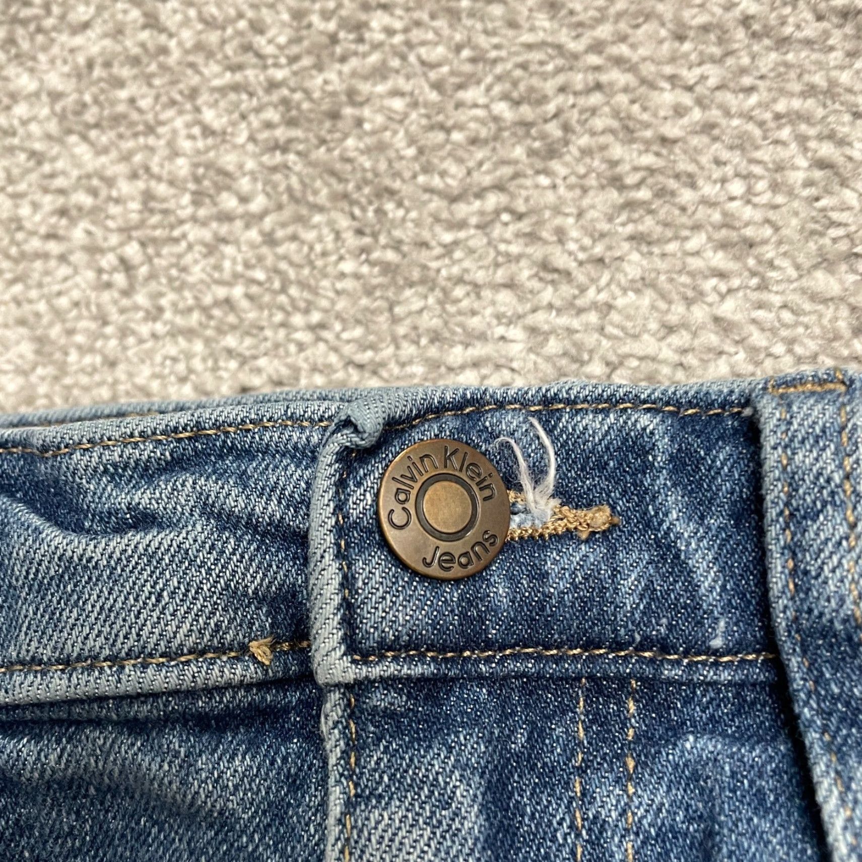 Calvin Klein Calvin Klein Jeans Women High Rise Slim Skinny Denim 28x27 Blue 4/27 Distressed 5-Pocket USA City Vintage No Size 27" / US 4 / IT 40 - 3 Thumbnail