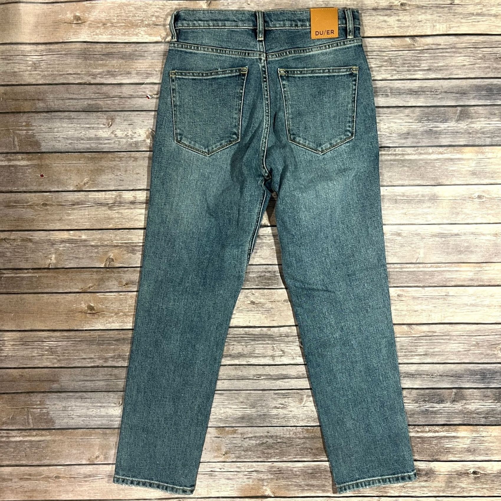 Vintage DU/ER High Rise Straight Jeans 27x27 Blue Denim Midweight Stretch Woman Regular 5-Pocket Vintage No Size 27" / US 4 / IT 40 - 2 Thumbnail