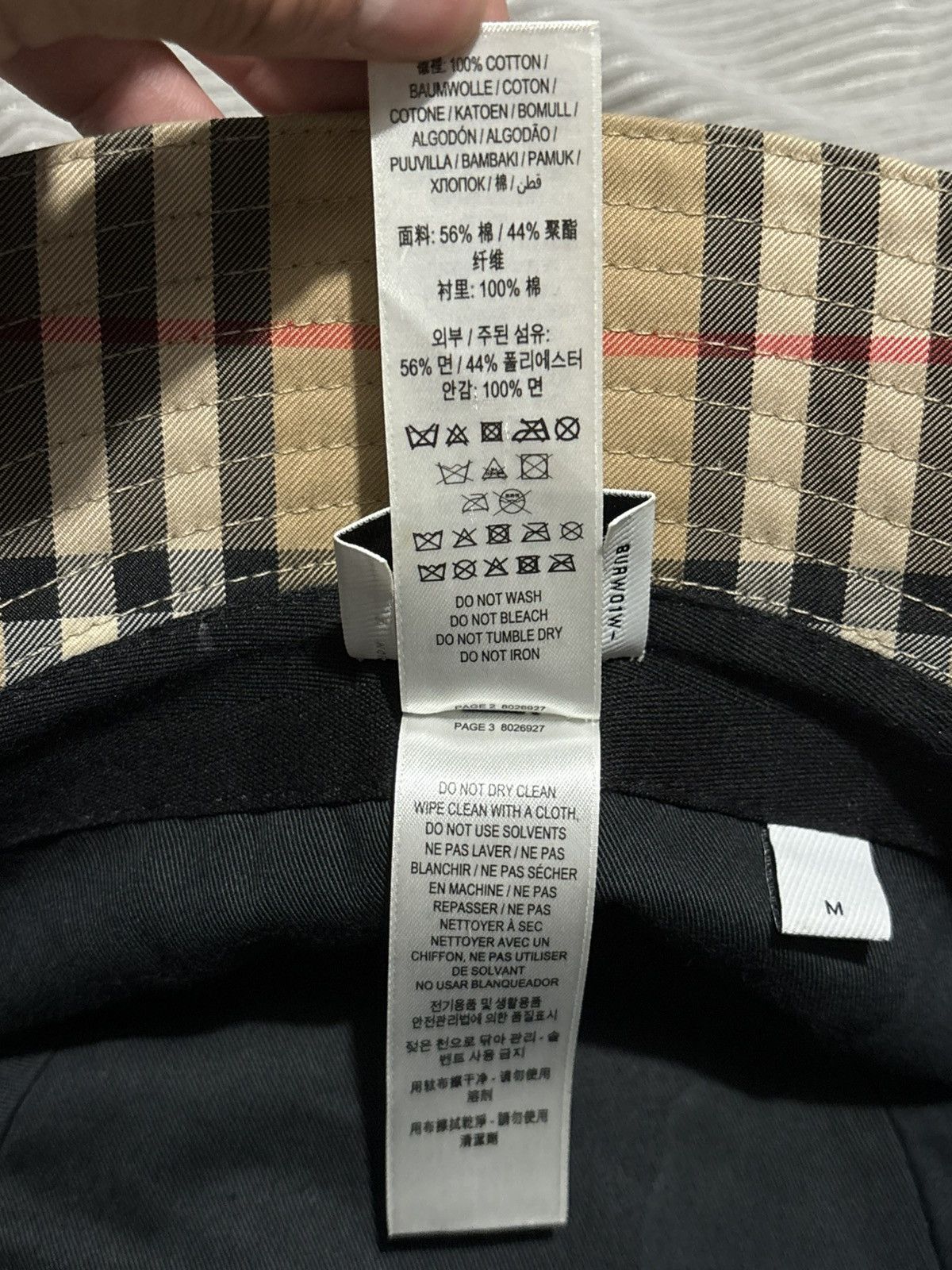 Burberry Bucket Hat Check Plaid Logo striped if six was nine