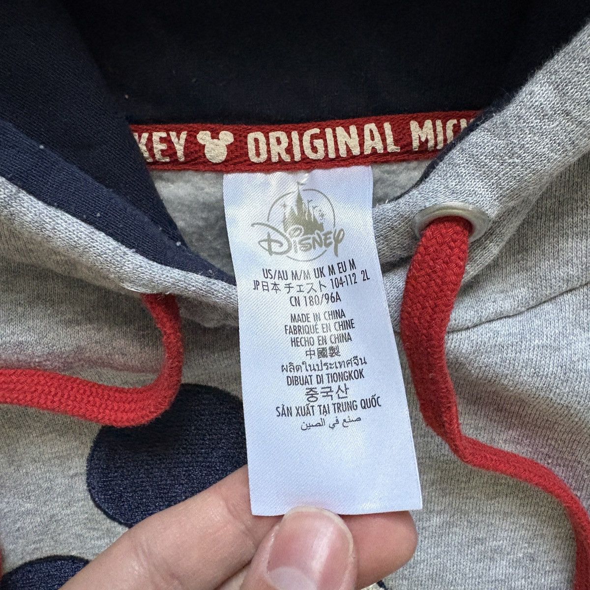 Disney Walt Disney Mickey Mouse Embroidered Gray Hoodie Medium Size US M / EU 48-50 / 2 - 3 Thumbnail