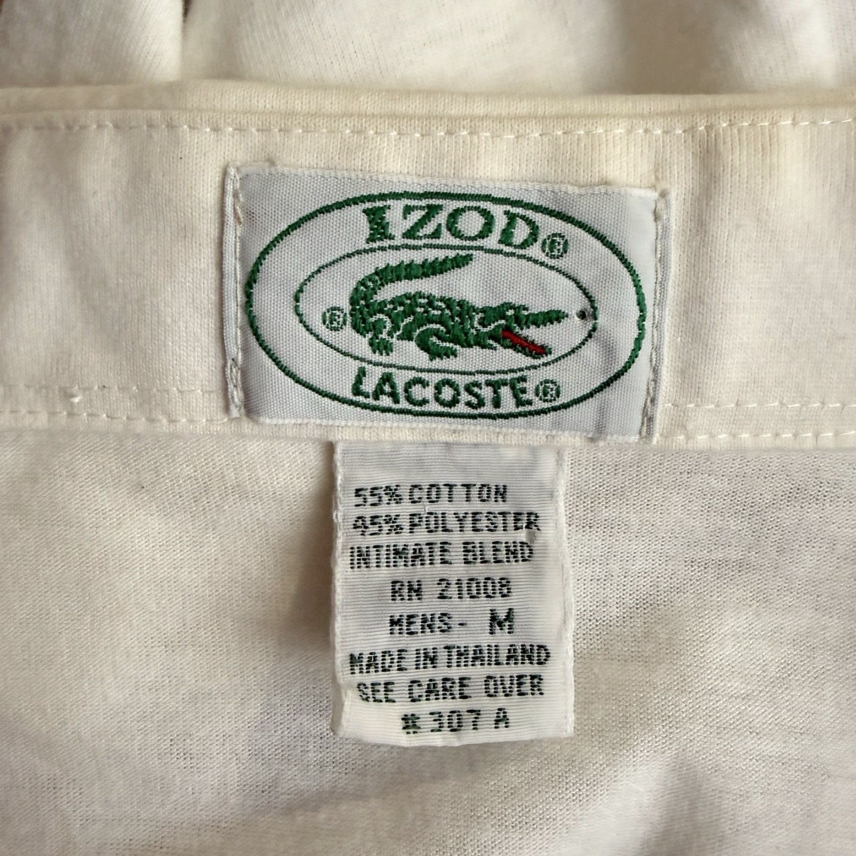 Lacoste VINTAGE Lacoste Polo Shirt Mens M White Striped Cotton Blend Casual Shirt Adult Medium White Lacoste Mens Size US M / EU 48-50 / 2 - 4 Thumbnail