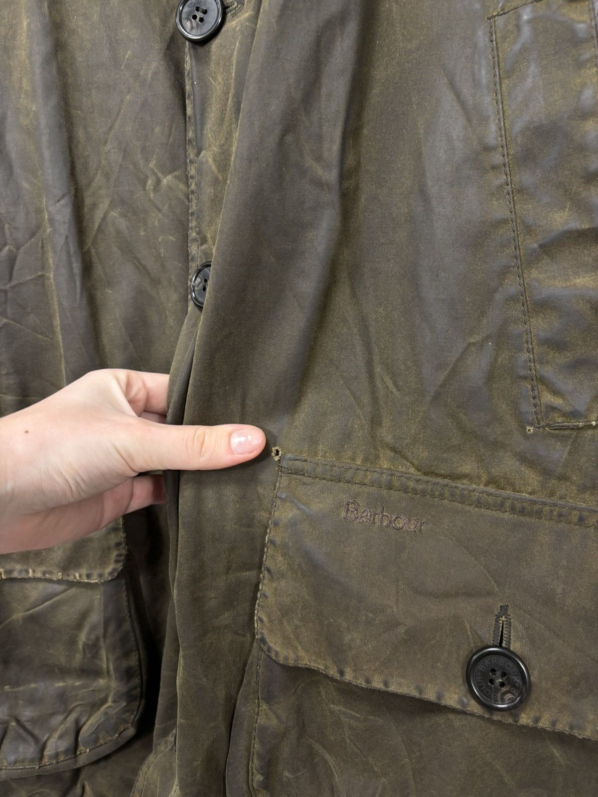 Barbour Barbour Longhurst Wax Cotton Men’s Khaki Waxed Jacket Coat Size US XXL / EU 58 / 5 - 7 Thumbnail