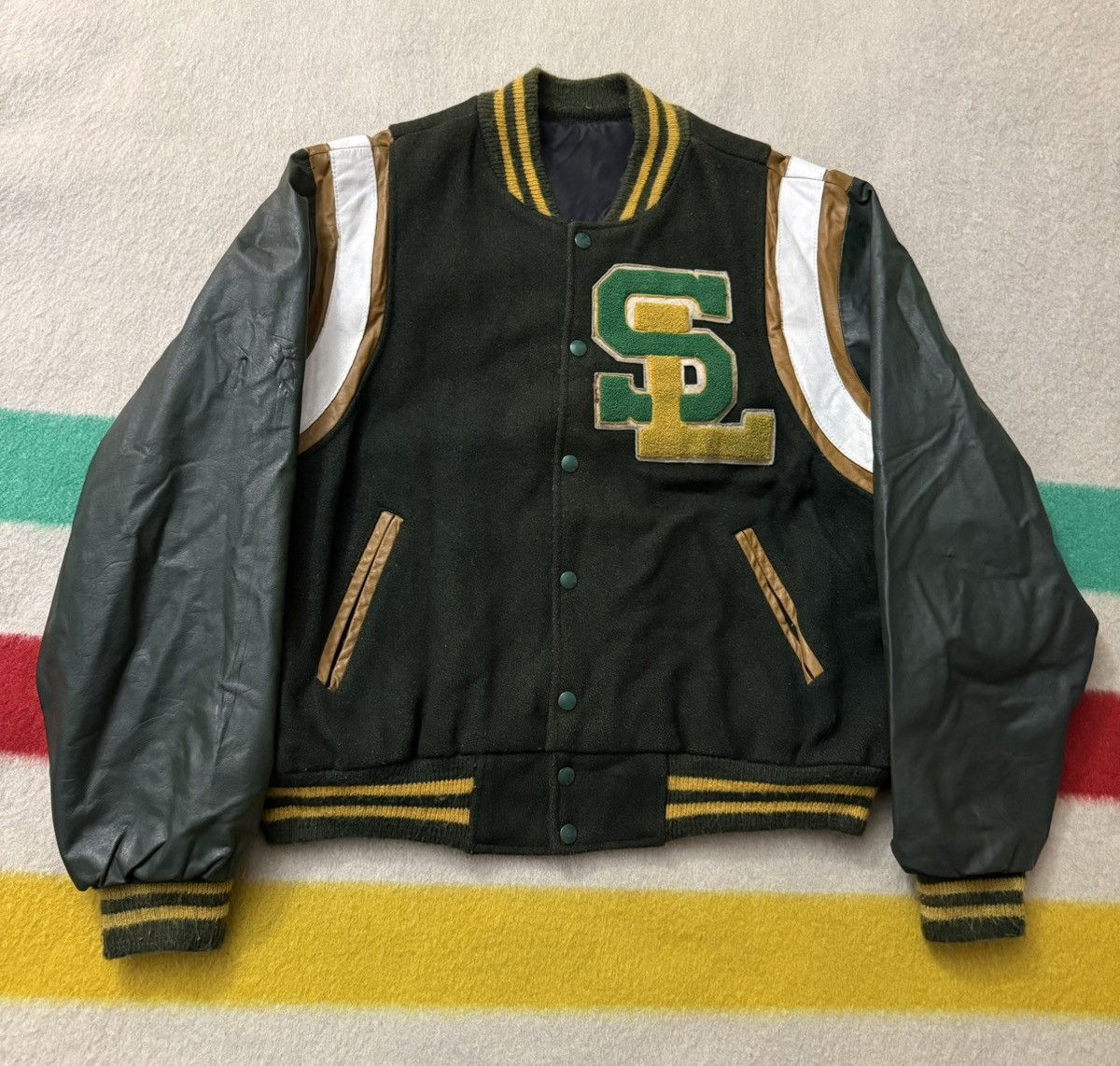 Vintage Vintage 60s 70s SL Teddy Varsity Jacket Small Saint Laurent Size US S / EU 44-46 / 1 - 1 Thumbnail