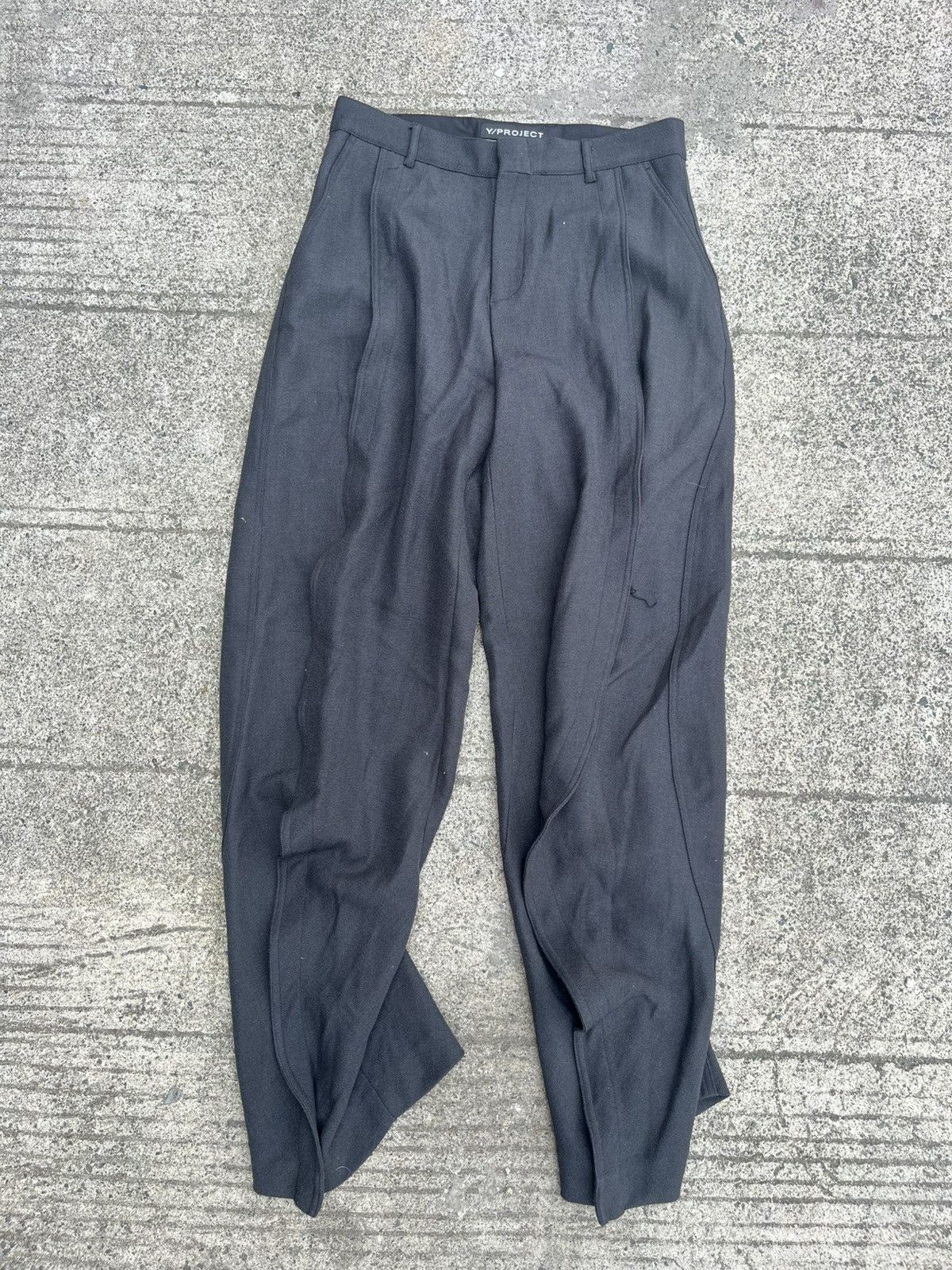 Y/Project Y/PROJECT - BANANA WOOL TAILORED PANTS Size US 31 - 3 Thumbnail