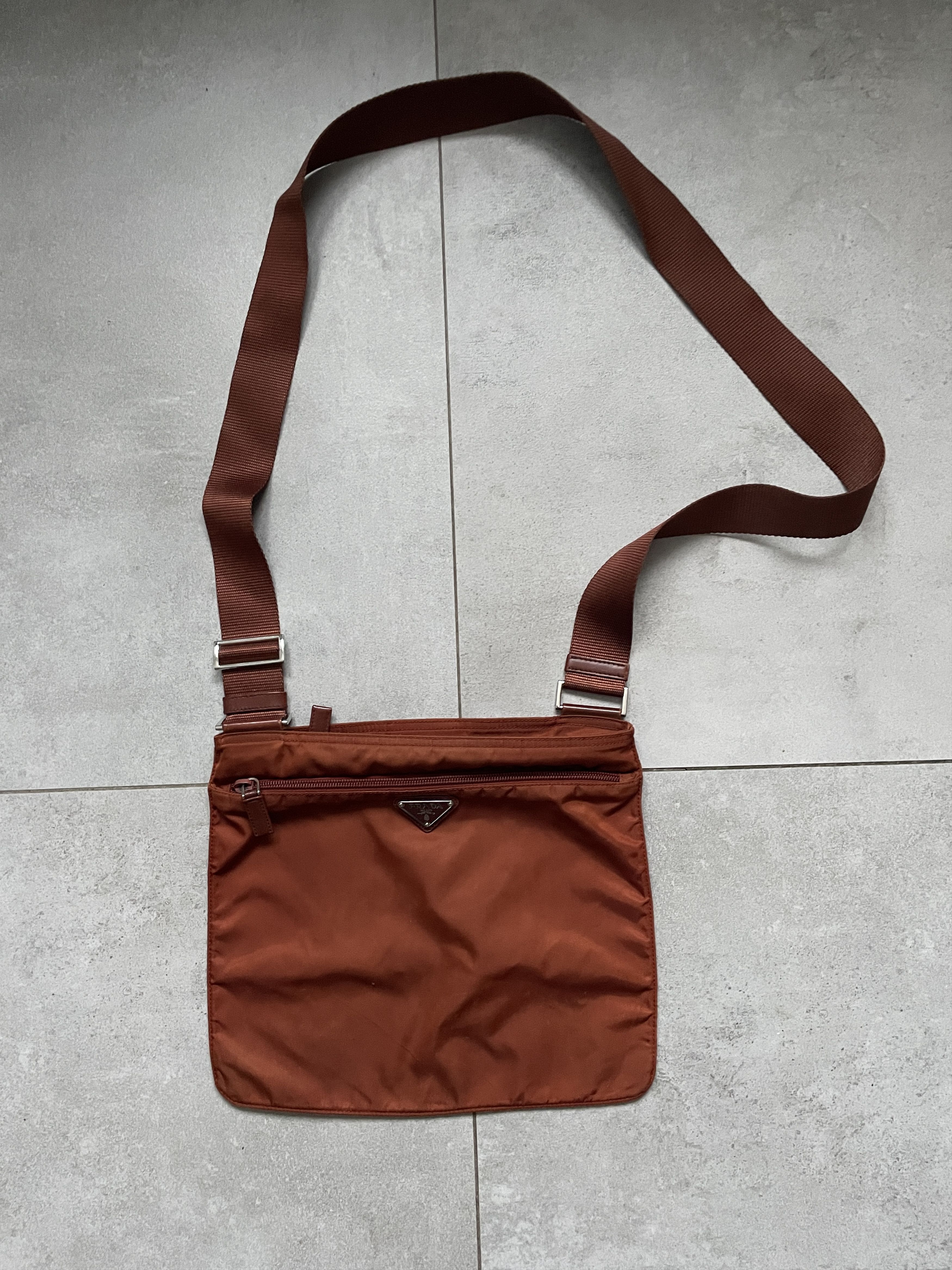 Prada Y2K PRADA BRICK ORANGE BROWN NYLON SHOULDER BAG Size ONE SIZE - 2 Thumbnail