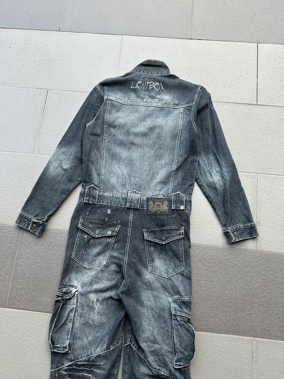 LOWBOX 2000s Lowbox American Work Style Denim Coveralls Size US 32 / EU 48 - 9 Thumbnail