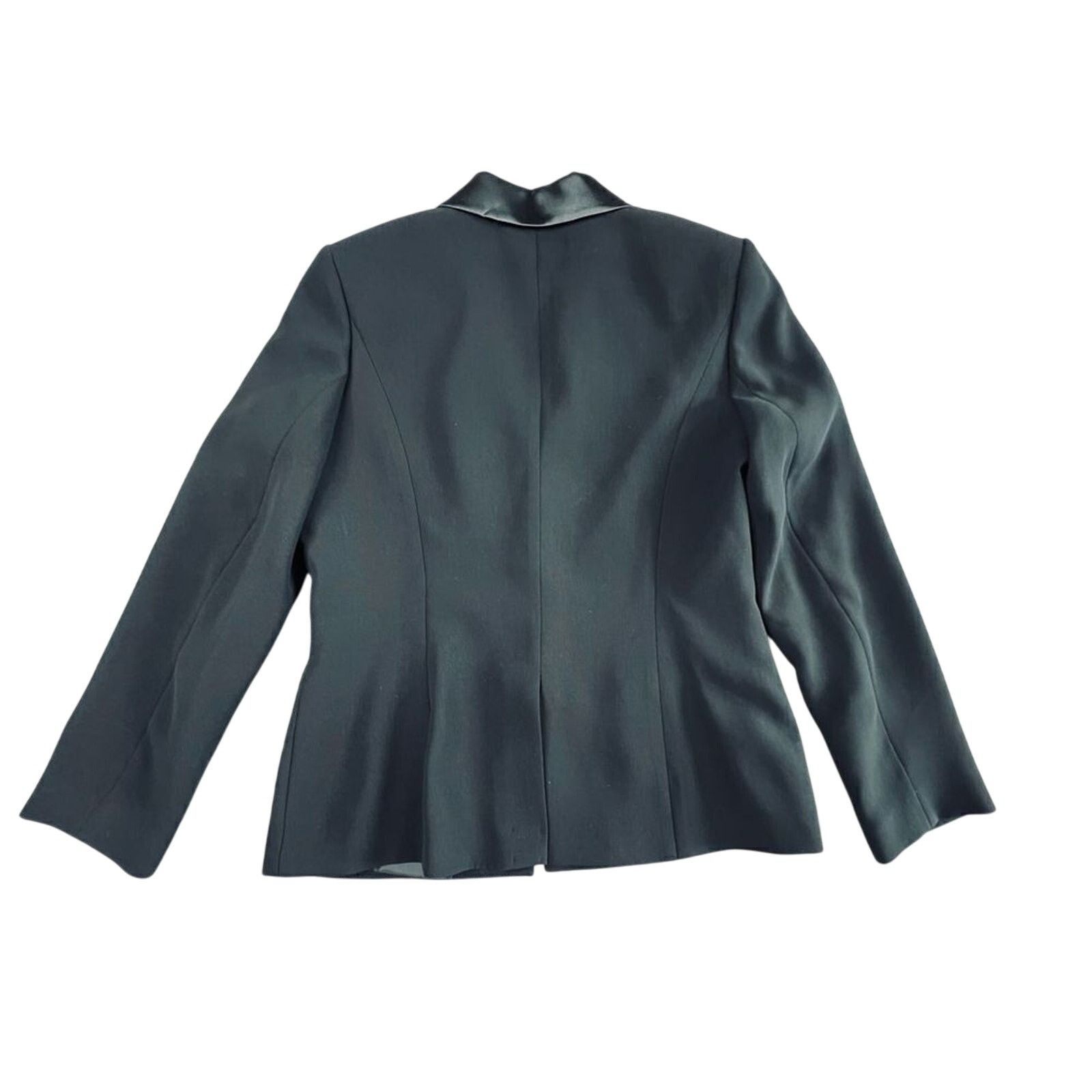 Calvin Klein Calvin Klein Tailored Satin Lapel Crepe Black Blazer 14 Size XL / US 12-14 / IT 48-50 - 6 Thumbnail