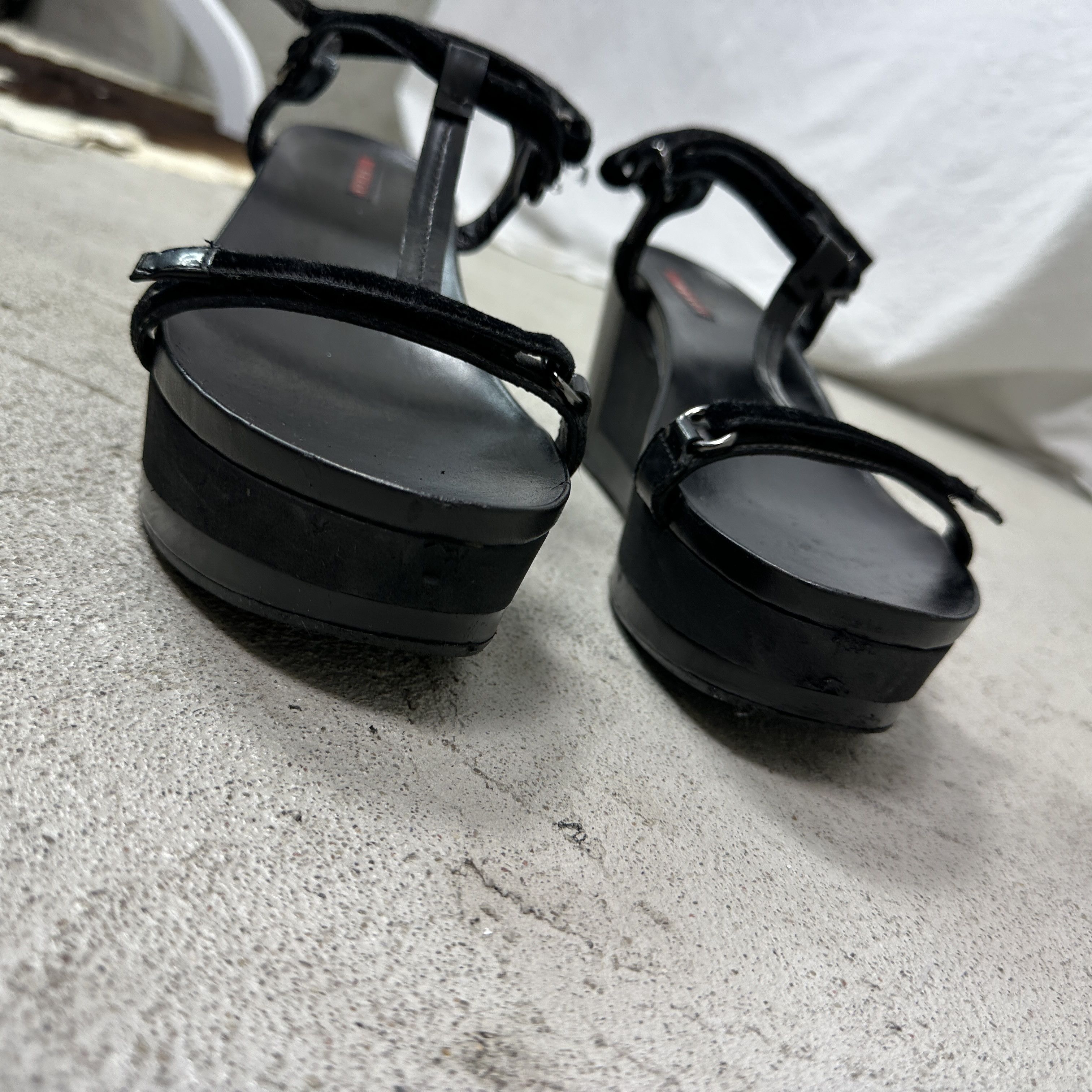Prada Vintage Avant Garde Old Money Leather Prada Platforms Y2K Size US 9 / IT 39 - 12 Thumbnail