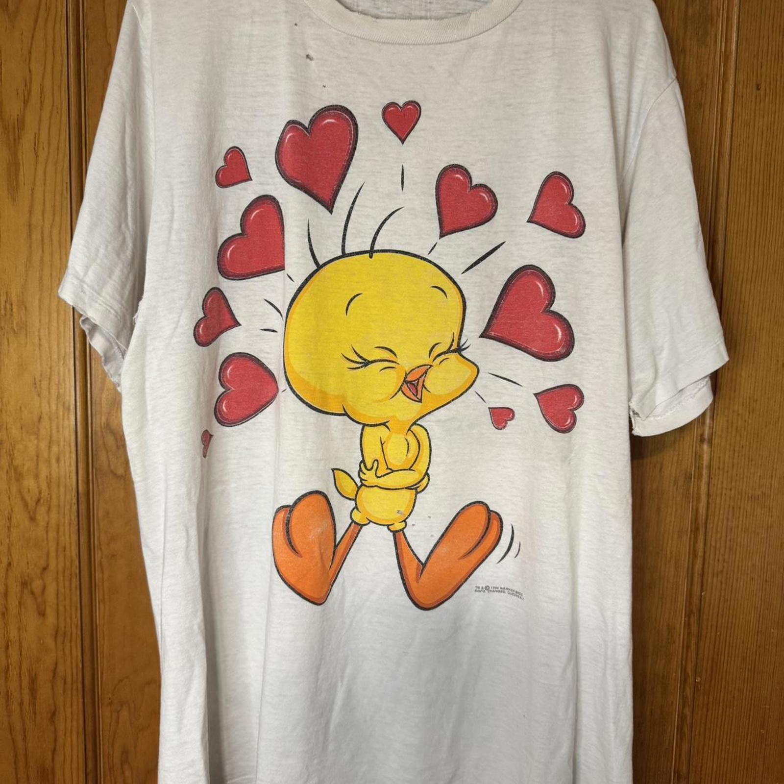 Changes Thrashed Looney Tunes Tweety Bird tee cartoon Size US XL / EU 56 / 4 - 1 Thumbnail