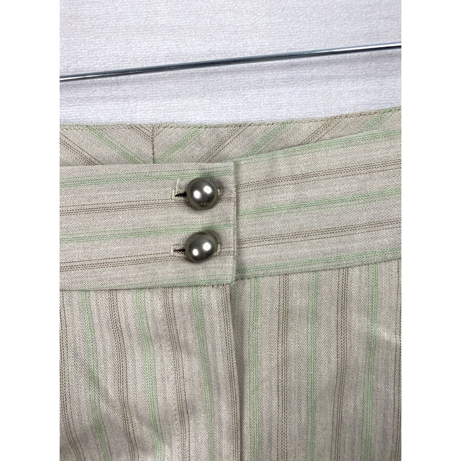 Vintage VTG Wet-seal Shorts Sz L Striped Pleated Mini Beige 90s Grunge Festival Cowgirl NWT/NYC Beach Womens Size 36" / US 14 / IT 50 - 3 Thumbnail