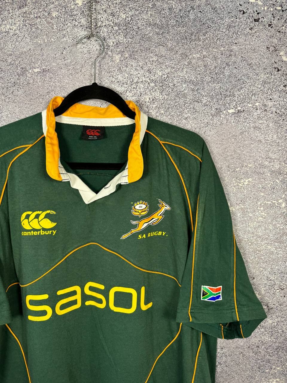 Canterbury of New Zealand South Africa Canterbury Home Rugby Jersey 2007 Union Sasol Size US XXL / EU 58 / 5 - 2 Thumbnail
